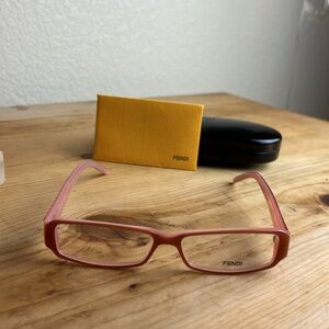 Fendi Pink Rectangular Women's Eyeglasses